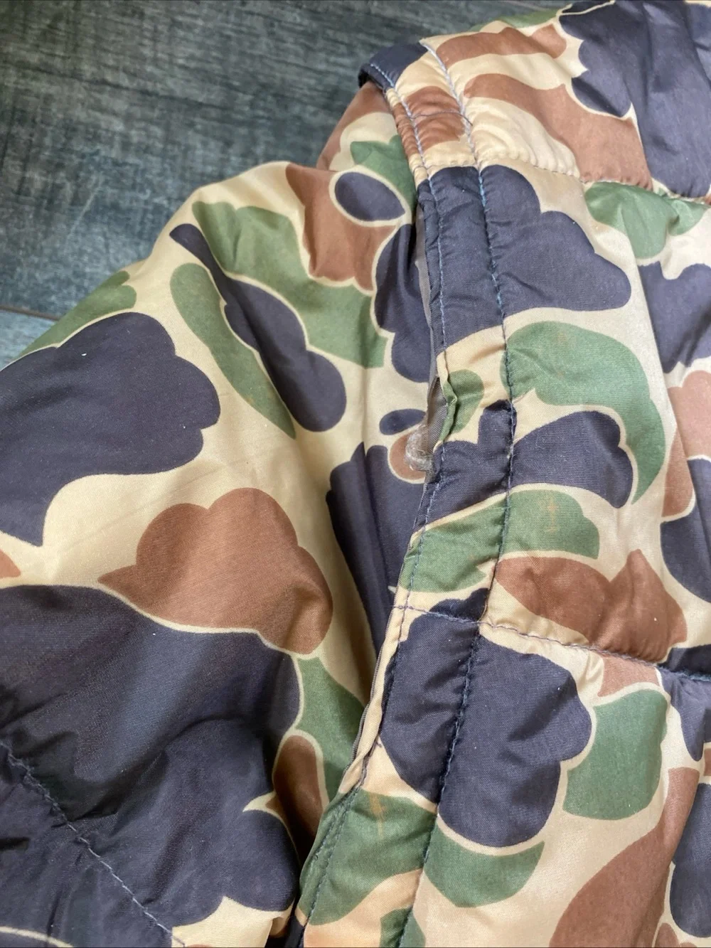 Men's Vintage Duck Camo Quilted Bomber Jacket - Brown/Green